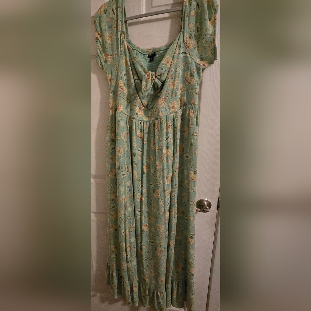 Paisley Floral Mint Green Dress